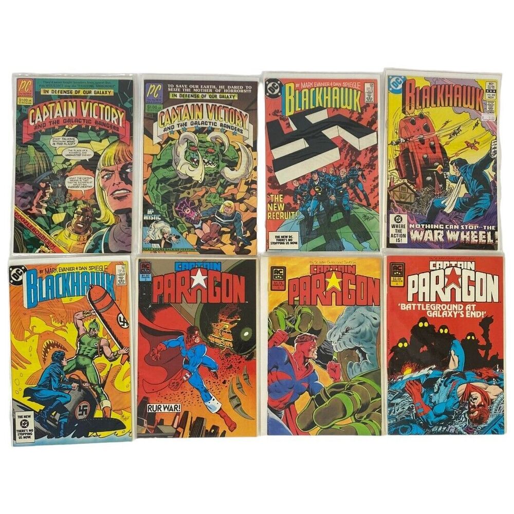 Comics Captain Victory, Blackhawk, Captain Paragon Mixed lot of 8 Comic Books